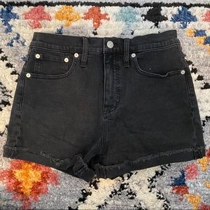 Madewell High-Rise Black Denim Shorts